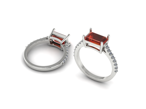 295 Ring with space for a rectangular stone 3DM STL Modelo de impresión 3D