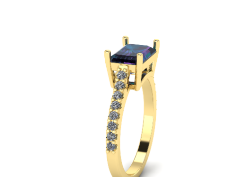 295 Ring with space for a rectangular stone 3DM STL Modelo de impresión 3D