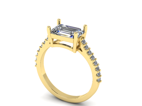 295 Ring with space for a rectangular stone 3DM STL Modelo de impresión 3D