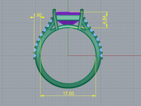 295 Ring with space for a rectangular stone 3DM STL Modelo de impresión 3D