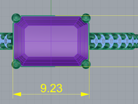 295 Ring with space for a rectangular stone 3DM STL Modelo de impresión 3D