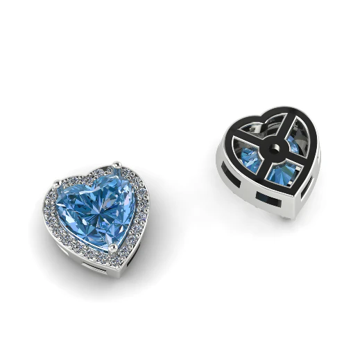 297 Earrings in the form of a heart 3DM STL 3D Print Model .c4d .max .obj .3ds .fbx .stl .blend
