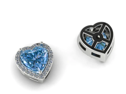 297 Earrings in the form of a heart 3DM STL 3D Print Model