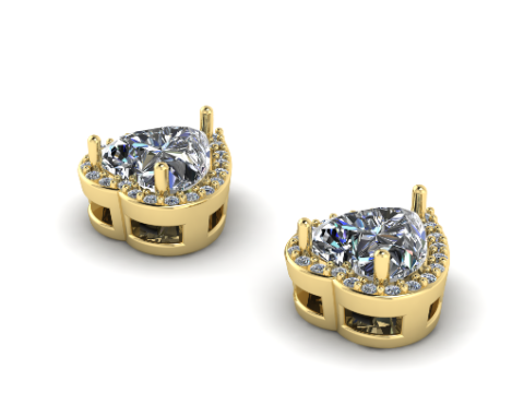 297 Earrings in the form of a heart 3DM STL 3D प्रिंट मॉडल