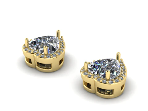 297 Earrings in the form of a heart 3DM STL 3D Print Model