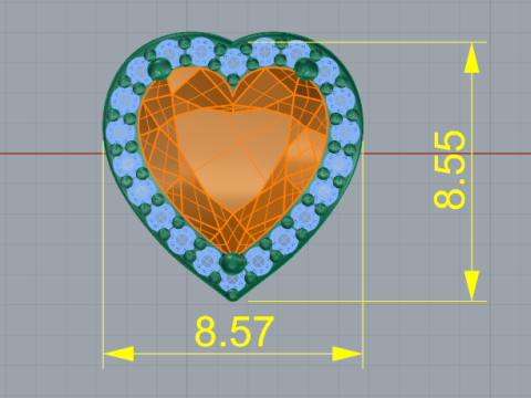 297 Earrings in the form of a heart 3DM STL 3D प्रिंट मॉडल