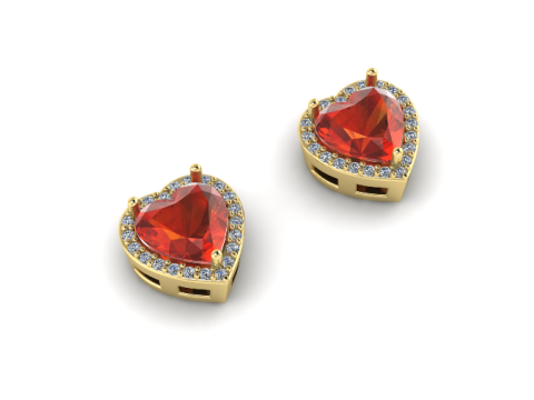 297 Earrings in the form of a heart 3DM STL 3D प्रिंट मॉडल