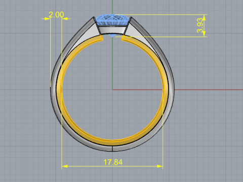 303 Ring with finger size 1780mm 3DM STL 3D Druckmodell