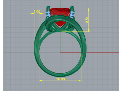 303 Ring with finger size 1780mm 3DM 3DM STL 3D Baskı Modeli