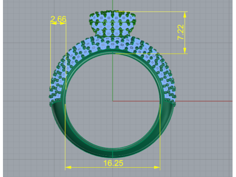 306 Ring for women with finger size 1620mm 3DM STL 3D-printmodel