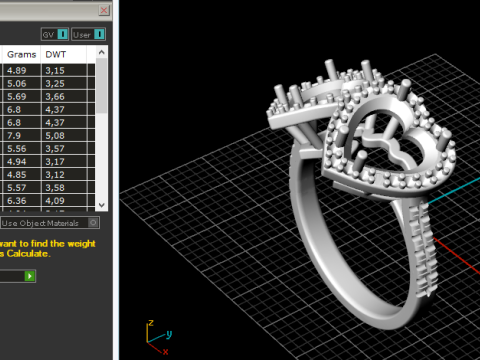 307 Ring with stones in the form of a heart 3DM STL 3D-Druckmodell
