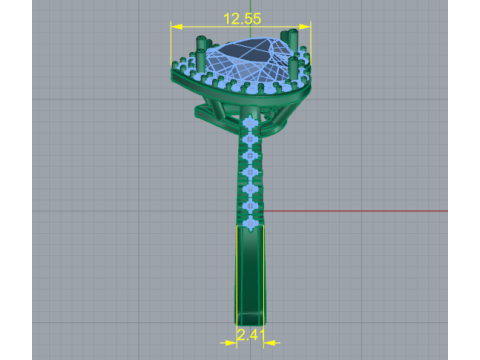 307 Ring with stones in the form of a heart 3DM STL 3D-Druckmodell