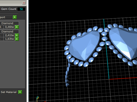 307 Ring with stones in the form of a heart 3DM STL 3D-Druckmodell