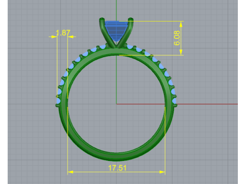 310 Wedding ring with a finger size 1750mm 3DM STL 3D Baskı Modeli