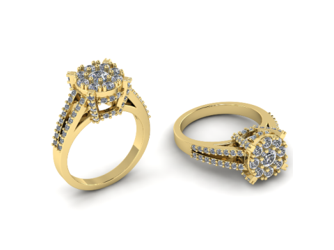 311 Ring with many stones 3DM STL 3D Принт Модель