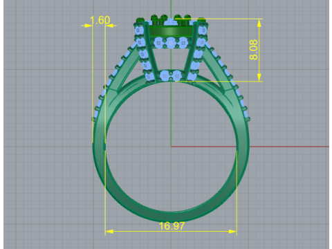 311 Ring with many stones 3DM STL 3D Принт Модель