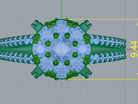 311 Ring with many stones 3DM STL 3D Принт Модель