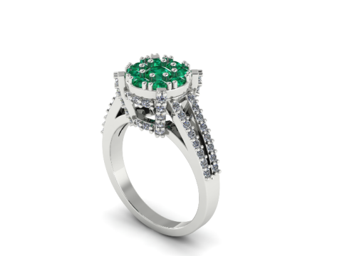 311 Ring with many stones 3DM STL 3D Принт Модель