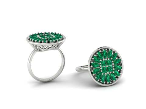 313 Womens ring with stones 3DM STL 3D 프린트 모델