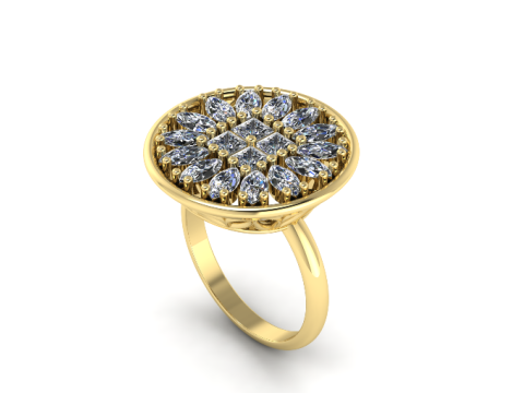313 Womens ring with stones 3DM STL 3D-printmodel