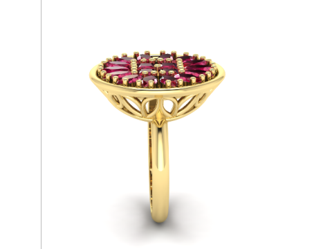 313 Womens ring with stones 3DM STL 3D-printmodel