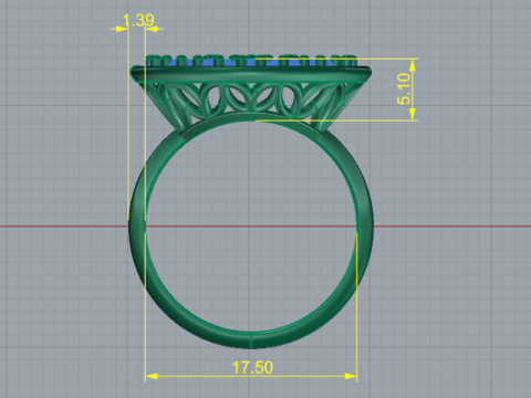 313 Womens ring with stones 3DM STL 3D-printmodel