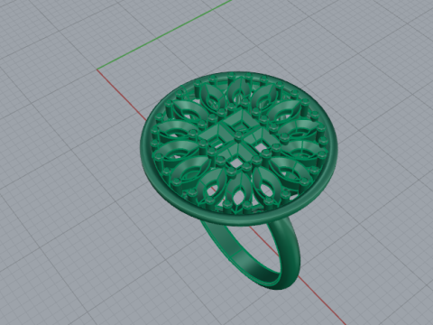 313 Womens ring with stones 3DM STL 3D-printmodel