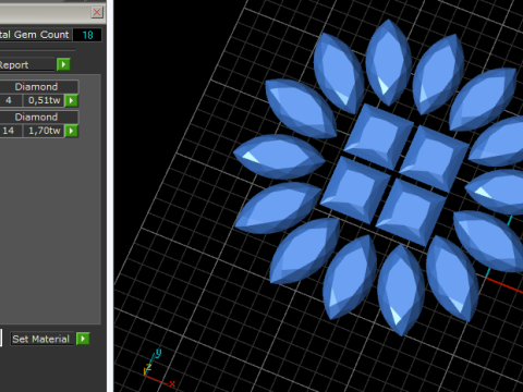 313 Womens ring with stones 3DM STL 3D-printmodel