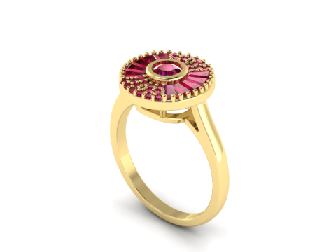 315 Womens ring with places of different stones 3DM STL 3D Print Model