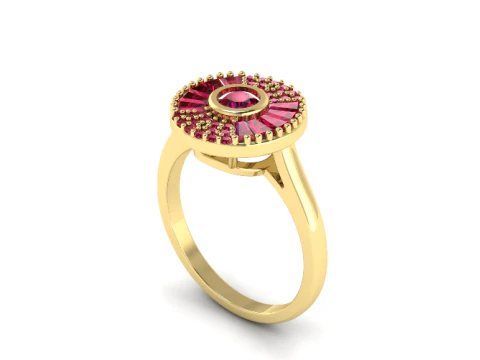 315 Womens ring with places of different stones 3DM STL 3D Print Model