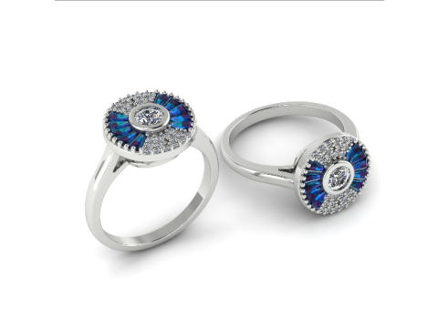 315 Womens ring with places of different stones 3DM STL 3D Print Model
