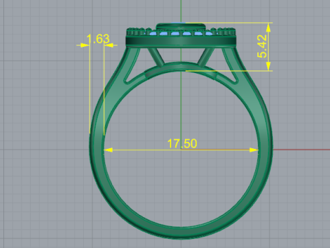 315 Womens ring with places of different stones 3DM STL 3D Print Model