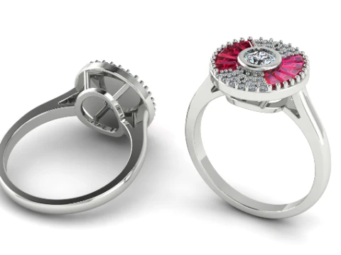 315 Womens ring with places of different stones 3DM STL 3D Print Model