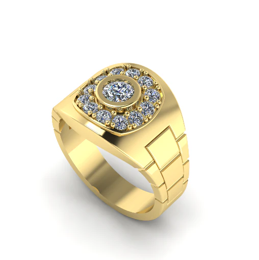 320 mens ring with stones 3DM STL 3D Print Model .c4d .max .obj .3ds .fbx .stl .blend