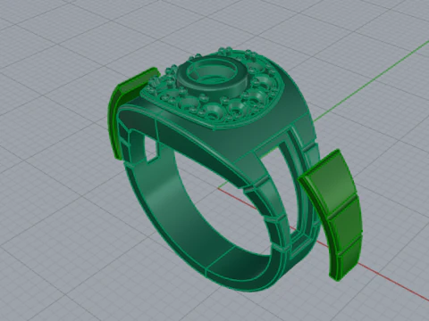 320 mens ring with stones 3DM STL 3D Print Model