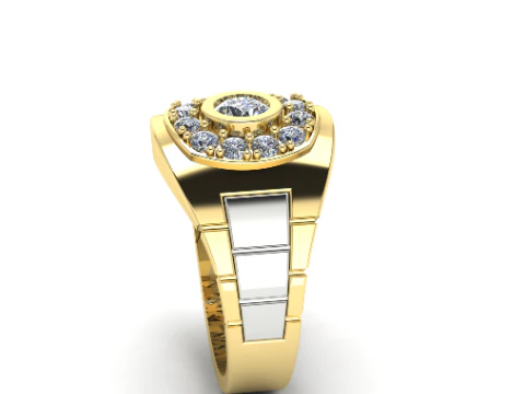 320 mens ring with stones 3DM STL 3D Print Model