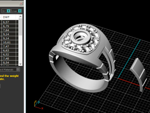 320 mens ring with stones 3DM STL 3D Print Model