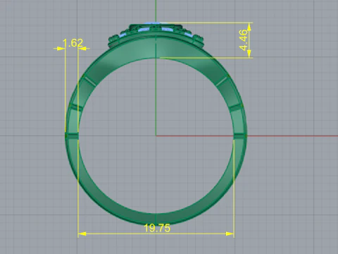 320 mens ring with stones 3DM STL 3D Print Model