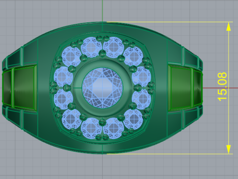 320 mens ring with stones 3DM STL Modello di stampa 3D