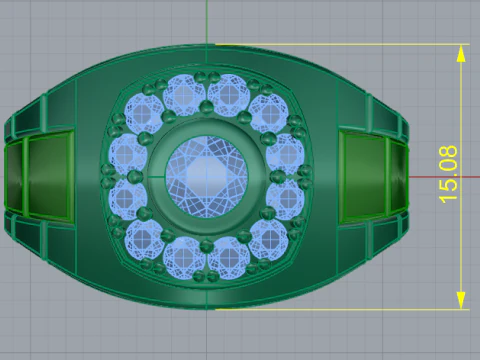 320 mens ring with stones 3DM STL 3D Print Model