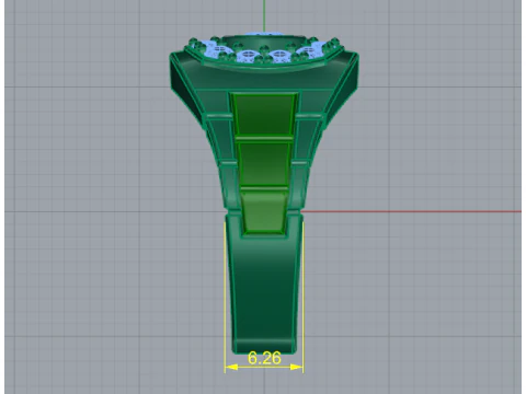 320 mens ring with stones 3DM STL 3D Print Model