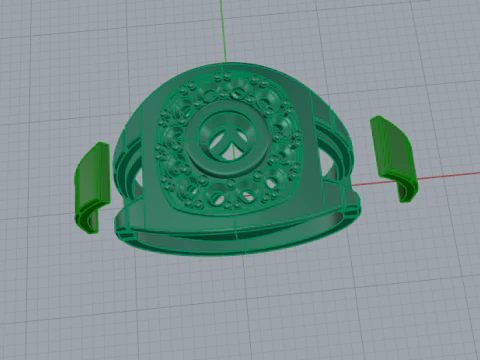 320 mens ring with stones 3DM STL 3D Print Model