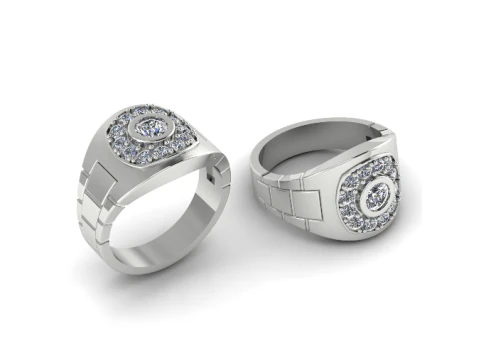320 mens ring with stones 3DM STL 3D Print Model