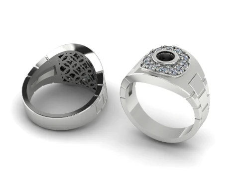 320 mens ring with stones 3DM STL 3D Print Model