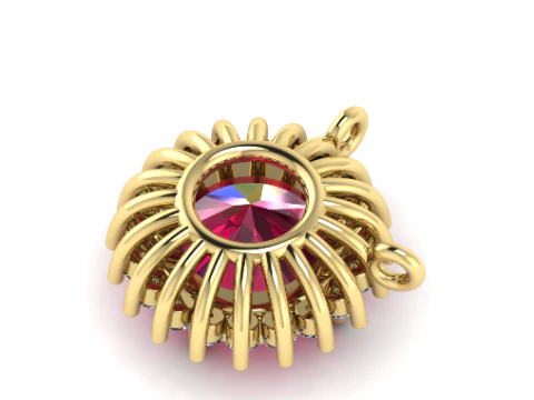 321 Pendant with stones 3DM STL 3D Print Model