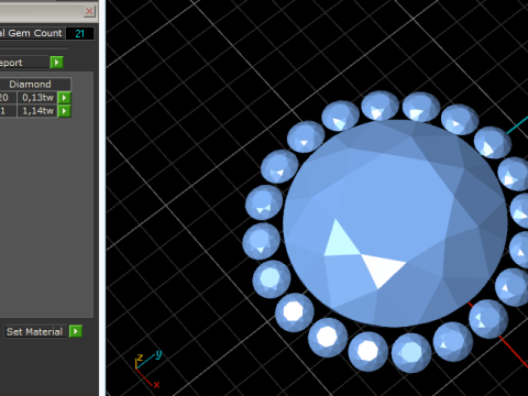 321 Pendant with stones 3DM STL Model Cetak 3D