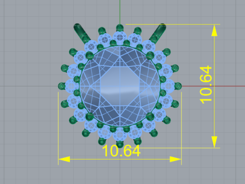 321 Pendant with stones 3DM STL Model Cetak 3D