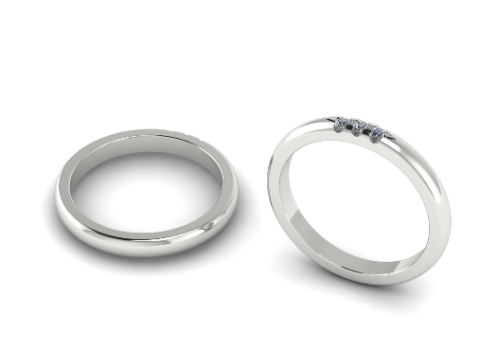 322 Wedding ring with stones 3DM STL 3D Print Model
