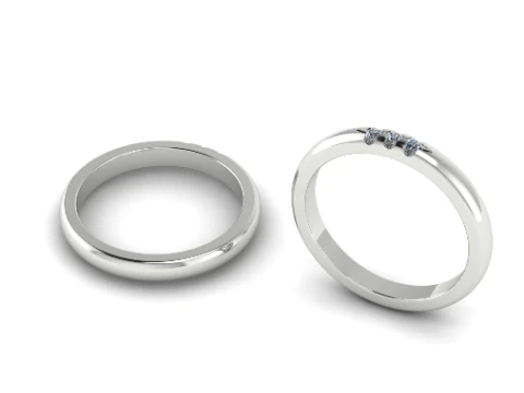 322 Aliança com pedras 3DM STL Modelo de Impressão 3D