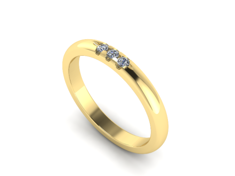 322 Wedding ring with stones 3DM STL Modèles 3D en vedette